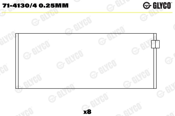 CUZINETI BIELA GLYCO 71-4130/4 0.25MM - Compatibil cu ALFA ROMEO, CITROEN, EICHER, FIAT, IVECO, LANCIA, MULTICAR, NAC IVECO (NAV