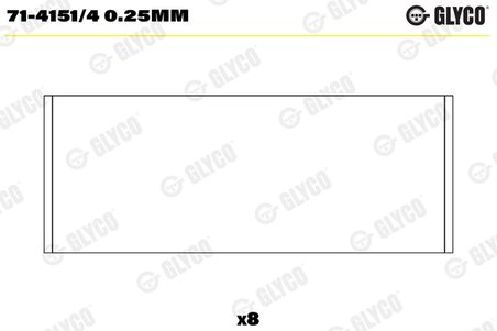 CUZINETI BIELA GLYCO 71-4151/4 0.25MM - Compatibil cu FORD
