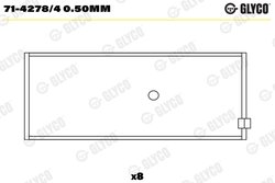 CUZINETI BIELA GLYCO 71-4278/4 0.50MM - Compatibil cu ANFINI, ASIA MOTORS, FODAY, FORD, FORD ASIA & OCEANIA, FORD AUSTRALIA, FOR