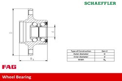 SET RULMENT ROATA FAG 713 6108 90 - Compatibil cu AUDI, AUDI (FAW)