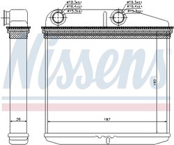 SCHIMBATOR CALDURA INCALZIRE HABITACLU NISSENS 71456 - Compatibil cu ABARTH, ALFA ROMEO, CITROEN, FIAT, OPEL, PEUGEOT, VAUXHALL