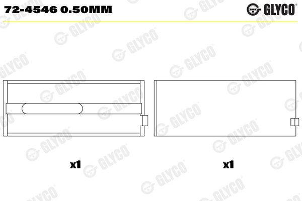 CUZINETI ARBORE COTIT GLYCO 72-4546 0.50MM - Compatibil cu FIAT, IVECO, NEW HOLLAND