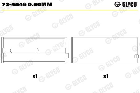 CUZINETI ARBORE COTIT GLYCO 72-4546 0.50MM - Compatibil cu FIAT, IVECO, NEW HOLLAND