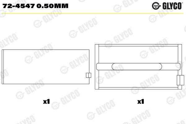 CUZINETI ARBORE COTIT GLYCO 72-4547 0.50MM - Compatibil cu FIAT, IVECO