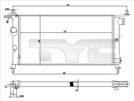 Radiator racire motor TYC 725-0020