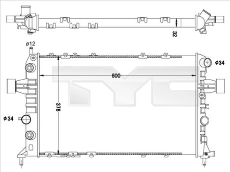RADIATOR RACIRE MOTOR TYC 725-0040-R - Compatibil cu OPEL