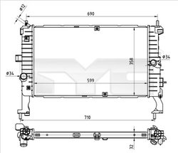 RADIATOR RACIRE MOTOR TYC 725-0049 - Compatibil cu OPEL