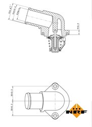 TERMOSTAT LICHID RACIRE NRF 725037 - Compatibil cu CITROEN, PEUGEOT