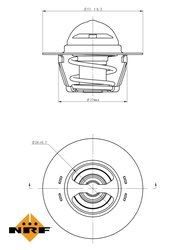 TERMOSTAT LICHID RACIRE NRF 725128 - Compatibil cu CITROEN, FIAT, OPEL, PEUGEOT, VAUXHALL, VOLVO