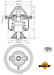 TERMOSTAT LICHID RACIRE NRF 725199 - Compatibil cu CITROEN, PEUGEOT