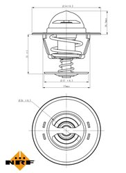 TERMOSTAT LICHID RACIRE NRF 725218 - Compatibil cu ALFA ROMEO, FIAT, LANCIA