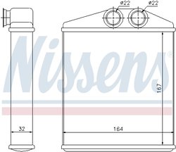 Schimbator caldura incalzire habitaclu Nissens 72661