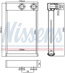 Schimbator caldura incalzire habitaclu Nissens 72669