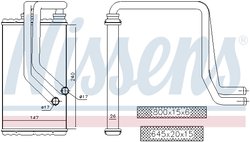 SCHIMBATOR CALDURA INCALZIRE HABITACLU NISSENS 72956 - Compatibil cu CITROEN, MITSUBISHI, PEUGEOT