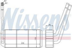 Schimbator caldura incalzire habitaclu Nissens 73001