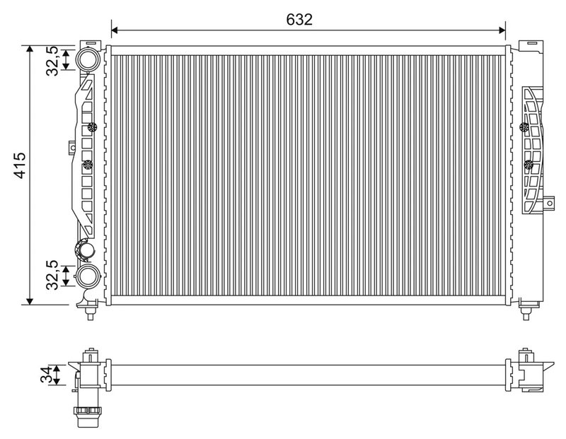 RADIATOR RACIRE MOTOR VALEO 731537 - Compatibil cu AUDI, AUDI (FAW), SKODA, VW, VW (SVW)