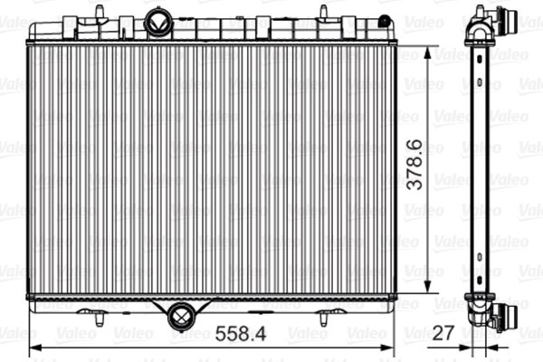 RADIATOR RACIRE MOTOR VALEO 735630 - Compatibil cu CITROEN, CITROEN (DF-PSA), DS, DS (CAPSA), PEUGEOT, PEUGEOT (DF-PSA)
