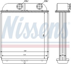 Schimbator caldura incalzire habitaclu Nissens 73644