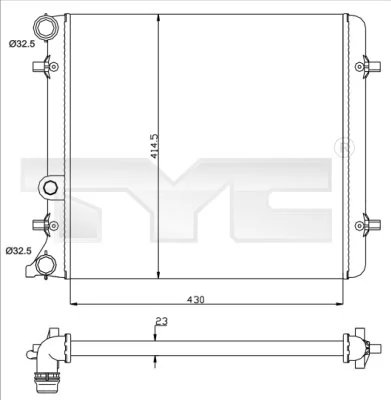 RADIATOR RACIRE MOTOR TYC 737-0010 - Compatibil cu SEAT, SKODA, VW