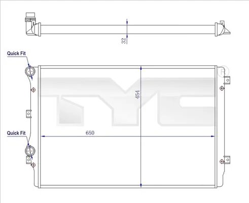 Radiator racire motor TYC 737-0072-R
