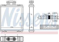 Schimbator caldura incalzire habitaclu Nissens 73997