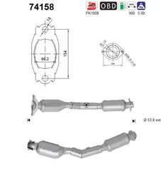 CATALIZATOR AS 74158 - Compatibil cu NISSAN