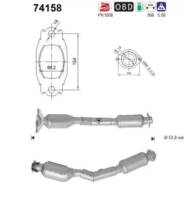CATALIZATOR AS 74158 - Compatibil cu NISSAN