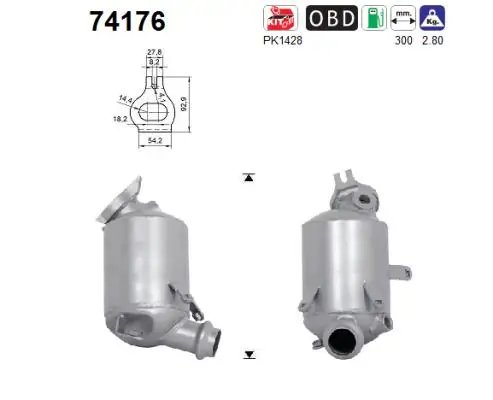 CATALIZATOR AS 74176 - Compatibil cu DACIA, NISSAN, RENAULT