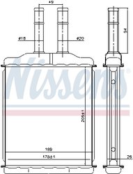 Schimbator caldura incalzire habitaclu Nissens 76505