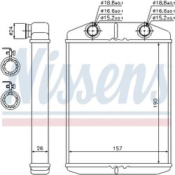 Schimbator caldura incalzire habitaclu Nissens 76514