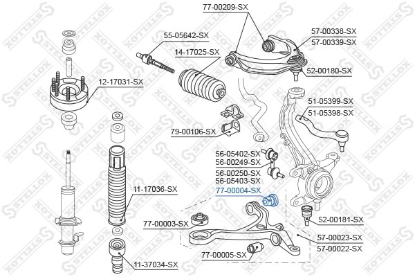 Bucsa suspensie Stellox 77-00004-SX