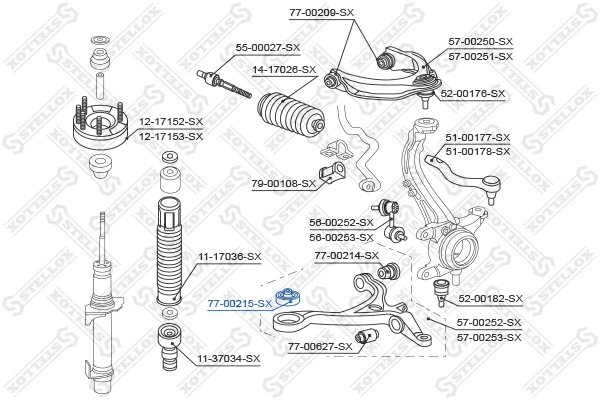 BUCSA SUSPENSIE STELLOX 77-00215-SX - Compatibil cu ACURA, HONDA