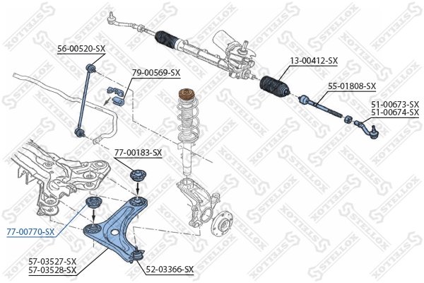 BUCSA SUSPENSIE STELLOX 77-00770-SX - Compatibil cu CITROEN, PEUGEOT