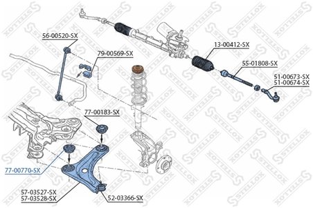 BUCSA SUSPENSIE STELLOX 77-00770-SX - Compatibil cu CITROEN, PEUGEOT