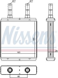 Schimbator caldura incalzire habitaclu Nissens 77613