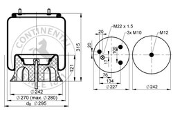 Burduf suspensie pneumatica Contitech AIR Spring 794 N P02