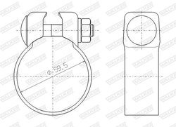 COLIER ESAPAMENT WALKER 80249 - Compatibil cu ALFA ROMEO, AUDI, BMW, CHRYSLER, CITROEN, FIAT, FORD, JAGUAR, LANCIA, MAZDA, MERCE