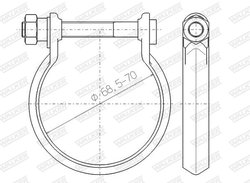 COLIER ESAPAMENT WALKER 80438 - Compatibil cu ALFA ROMEO, CHEVROLET, CHRYSLER, CITROEN, DS, FIAT, FORD, FORD USA, JEEP, LANCIA, 