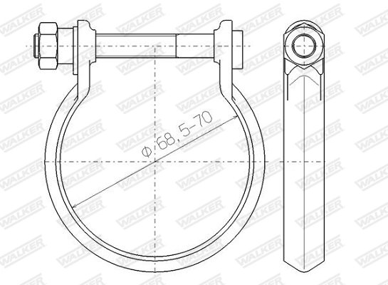 COLIER ESAPAMENT WALKER 80438 - Compatibil cu ALFA ROMEO, CHEVROLET, CHRYSLER, CITROEN, DS, FIAT, FORD, FORD USA, JEEP, LANCIA, 