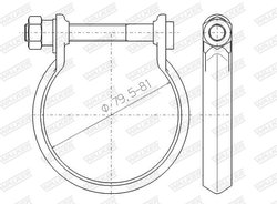 COLIER ESAPAMENT WALKER 80464 - Compatibil cu CITROEN, DS, FIAT, LANCIA, MITSUBISHI, NISSAN, OPEL, PEUGEOT, RENAULT, VAUXHALL