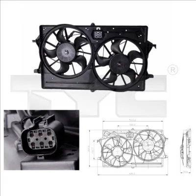VENTILATOR RADIATOR RACIRE TYC 810-0016 - Compatibil cu FORD