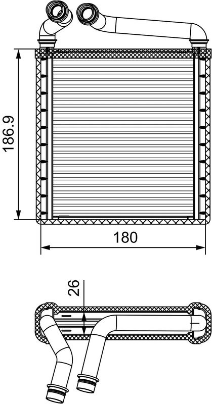 SCHIMBATOR CALDURA INCALZIRE HABITACLU VALEO 811500 - Compatibil cu SKODA, VW