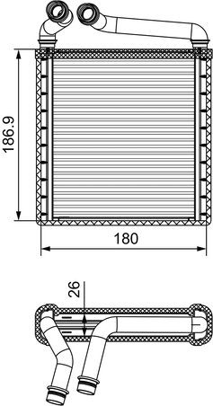 SCHIMBATOR CALDURA INCALZIRE HABITACLU VALEO 811500 - Compatibil cu SKODA, VW