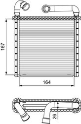 SCHIMBATOR CALDURA INCALZIRE HABITACLU VALEO 811506 - Compatibil cu AUDI, CUPRA, SEAT, SKODA, VW