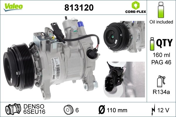 COMPRESOR CLIMATIZARE VALEO 813120 - Compatibil cu BMW, BMW (BRILLIANCE)