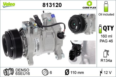COMPRESOR CLIMATIZARE VALEO 813120 - Compatibil cu BMW, BMW (BRILLIANCE)