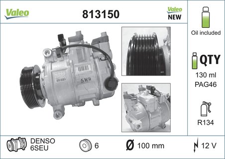 COMPRESOR CLIMATIZARE VALEO 813150 - Compatibil cu AUDI, AUDI (FAW), SEAT