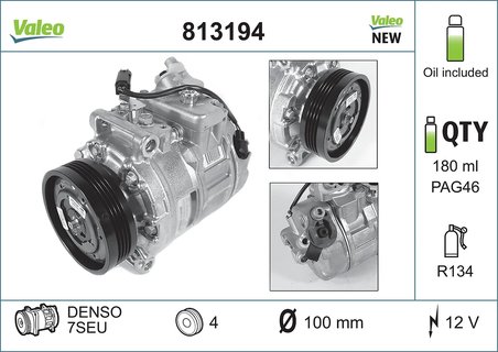 COMPRESOR CLIMATIZARE VALEO 813194 - Compatibil cu BMW, BMW (BRILLIANCE)