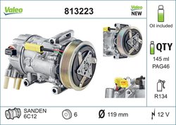 COMPRESOR CLIMATIZARE VALEO 813223 - Compatibil cu CITROEN, CITROEN (DF-PSA), DS, DS (CAPSA), PEUGEOT, PEUGEOT (DF-PSA)