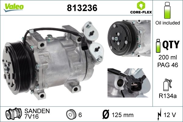 COMPRESOR CLIMATIZARE VALEO 813236 - Compatibil cu FORD, MAZDA, VOLVO